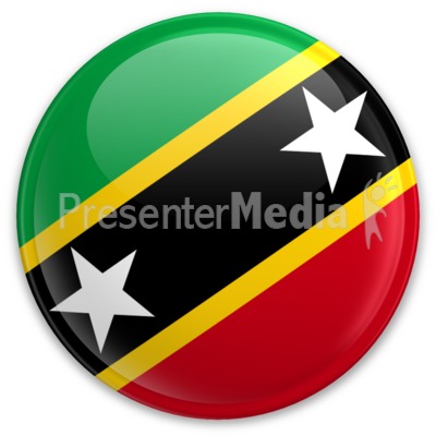 Flag Saint Kitts And Nevis Button Presentation clipart