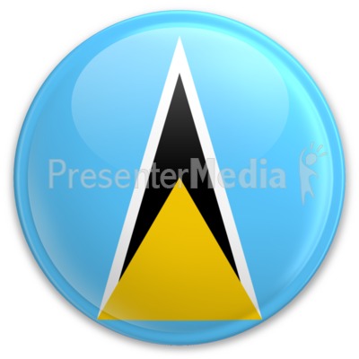 Flag Saint Lucia Button Presentation clipart