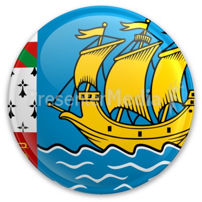 Flag Saint Pierre And Miquelon Button Presentation clipart