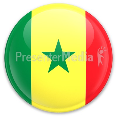 Flag Senegal Button Presentation clipart