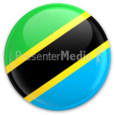 Flag Tanzania Button Presentation clipart