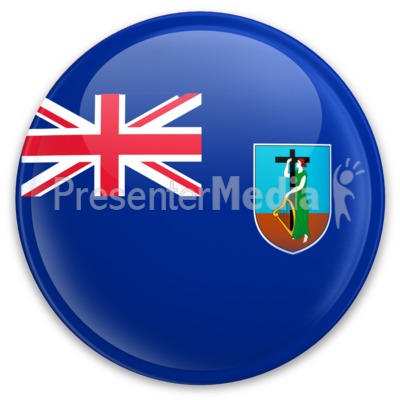 Flag Montserrat Button Presentation clipart