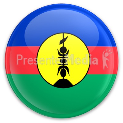 Flag New Caldeonia Button Presentation clipart