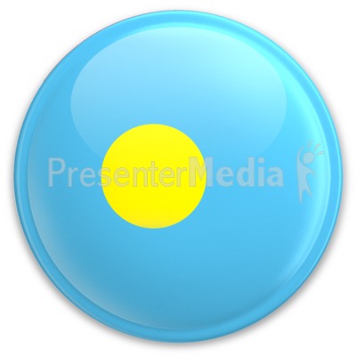 Flag Palau Button Presentation clipart