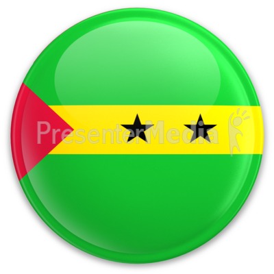 Flag Sao Tome And Principe Button Presentation clipart