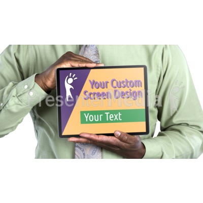 Jake Holds Tablet Horizontal Custom Presentation clipart