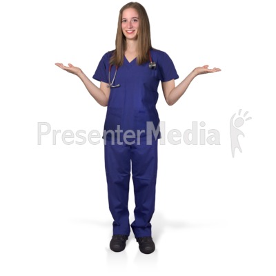 Female Nurse Display Both Sides Presentation clipart