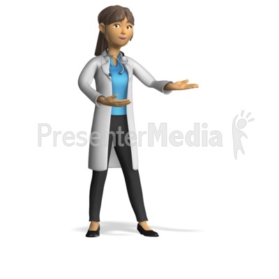 Female Doctor Present Gesture Presentation clipart