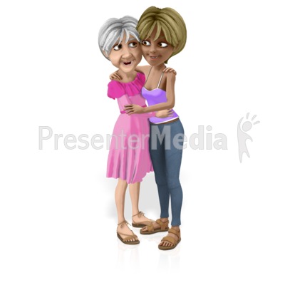 Grandmother Girl Hug Presentation clipart