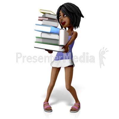 Jada Carrying Many Books Presentation clipart