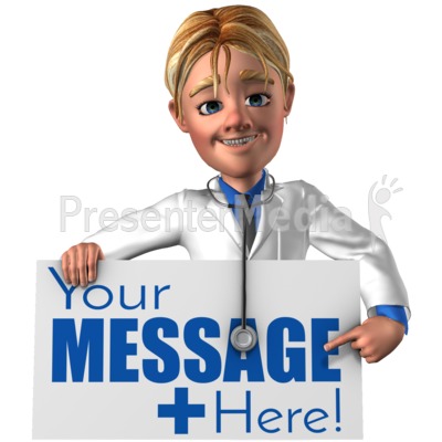 Doctor Simon Holding Pointing At Sign Presentation clipart
