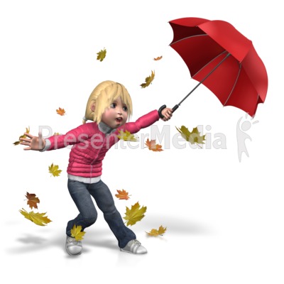 Sally Windy Umbrella Presentation clipart