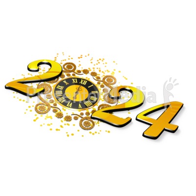 New Years Elegant Clock Presentation clipart
