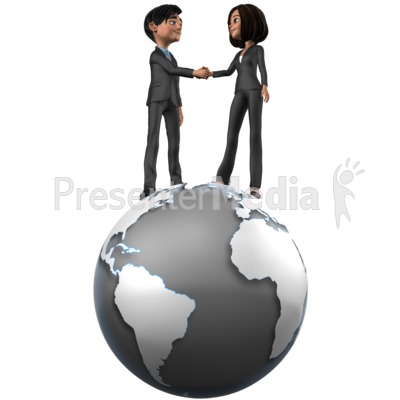 Tailia Brad Shake Hands On Top World Presentation clipart