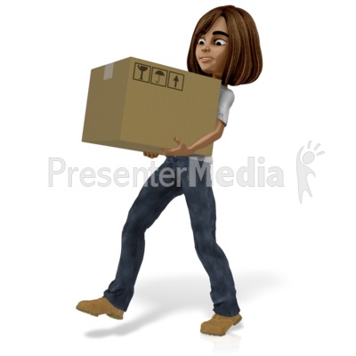 Talia Carrying Heavy Box Presentation clipart