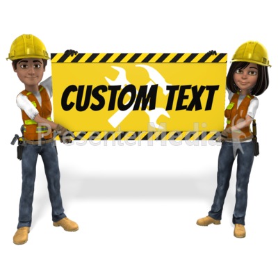 Male Female Construction Sign Custom Presentation clipart