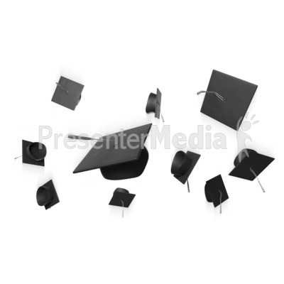 Graduation Hat Toss Presentation clipart
