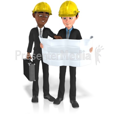 Businessmen Plans Contruct Presentation clipart