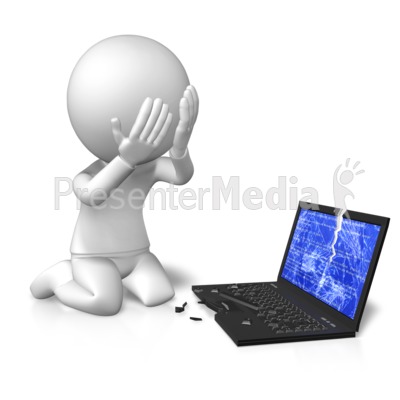 Sad Broken Computer Presentation clipart