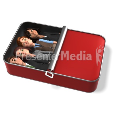 Business People Packed Like Sardines Presentation clipart