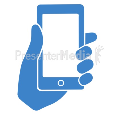 Hand Holding Phone Outline Presentation clipart