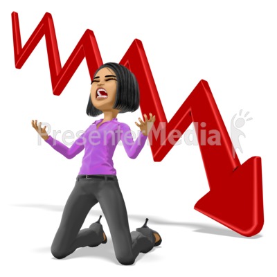 Business Woman Despair Graph Presentation clipart