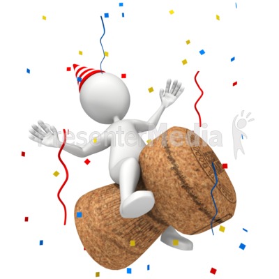 Figure Champagne Cork Presentation clipart