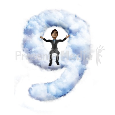 Brad Sitting On Cloud Nine Presentation clipart