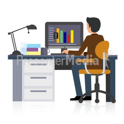 Office Businessman Working Presentation clipart