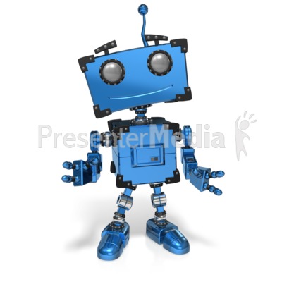 Boxy Robot Standing Pose Presentation clipart