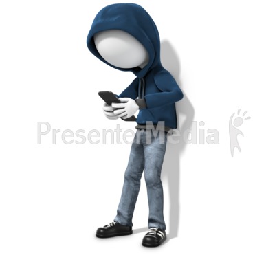 Youth Against Wall On Phone Presentation clipart
