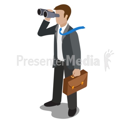 Businessman Watching Binoculars Presentation clipart