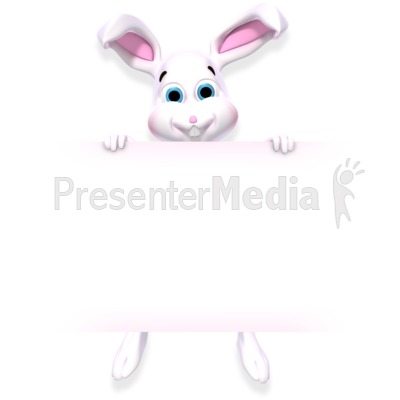 Bunny Holding Sign Presentation clipart