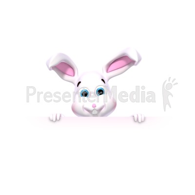 Bunny Holding Sign Presentation clipart