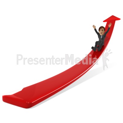 Businessman Slide Arrow Presentation clipart