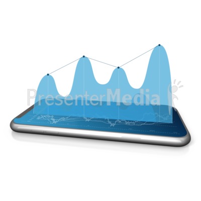 Stock Graph On Phone Presentation clipart