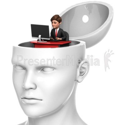 Businessman Inside Head Presentation clipart