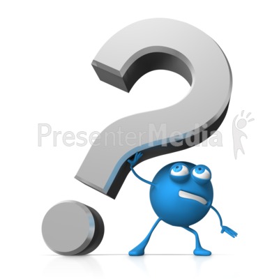 Roundy Holding Up Question Mark Presentation clipart
