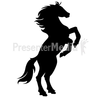 Horse Rearing Up Silhouette Presentation clipart