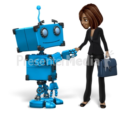 Robot Talia Business Handshake Presentation clipart