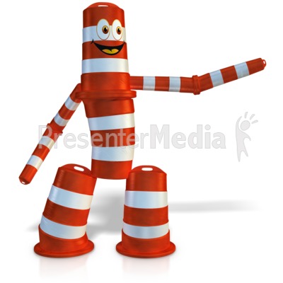 Construction Cone Figure Pointing To Sid Presentation clipart