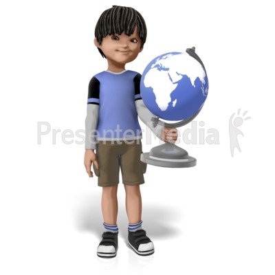 James Holding Globe Presentation clipart