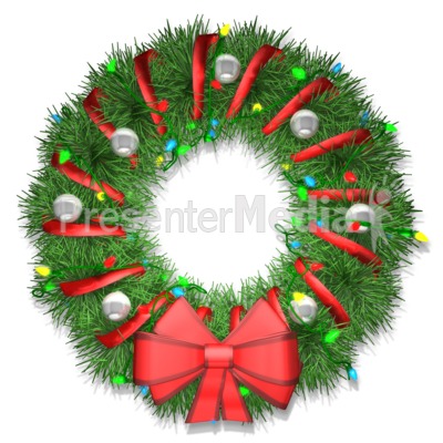 Wreath With Lights Presentation clipart