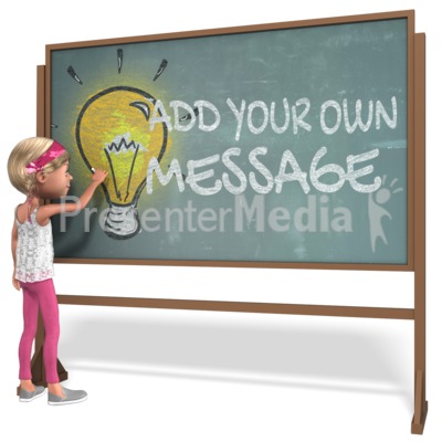 Girl Student Chalkboard Custom Presentation clipart