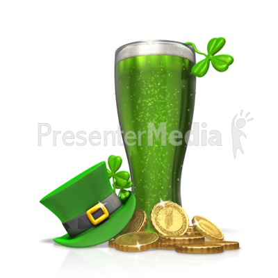 St Patricks Day Green Beer Hat Presentation clipart