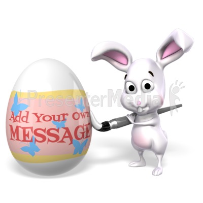 Easter Bunny Painting Egg Custom Presentation clipart