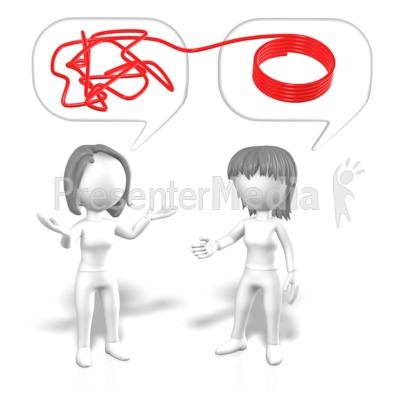 Women Figures Tangled Communication Presentation clipart