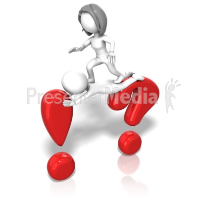 Stick Figures Question Exclamation Marks Presentation clipart