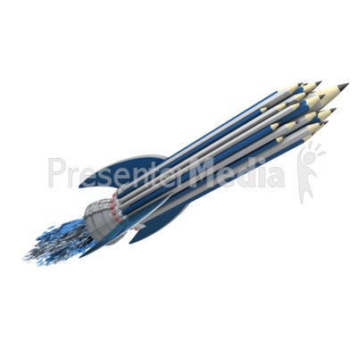 Pencil Rocket Presentation clipart