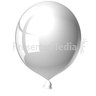 Single White Balloon Presentation clipart